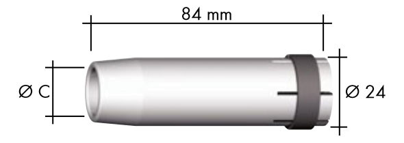Gasdüse konisch 84mm NW Ø16,0 mm