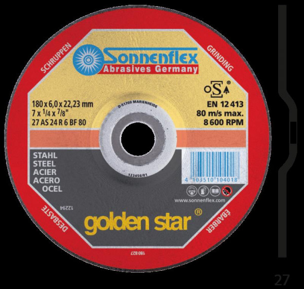 Sonnenflex golden star Schruppscheibe Stahl