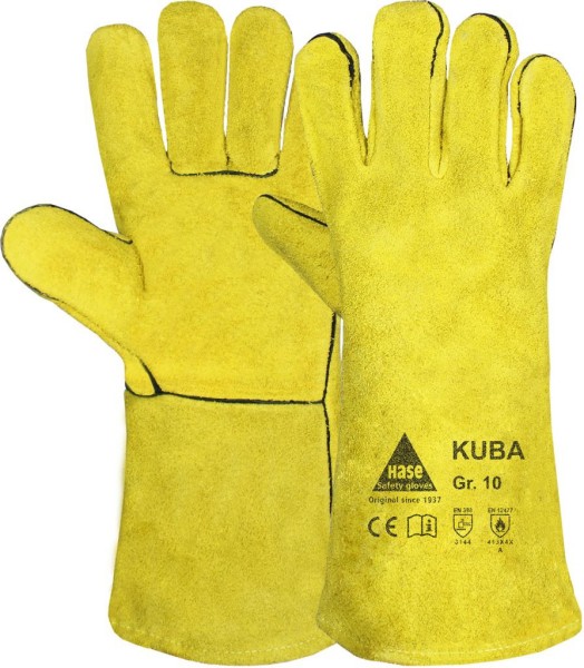 Hase KUBA I, Schweisserhandschuh aus Rindspaltleder, gelb