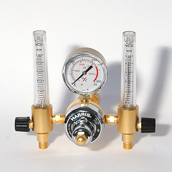 Harris Druckminderer Ar/CO2 200bar 0-30l/min 2 Flowmeter